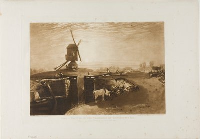 Vindmølle og lås, plade 27 fra Liber Studiorum af Joseph Mallord William Turner
