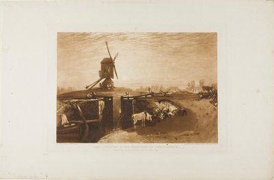 Vindmølle og lås, plade 27 fra Liber Studiorum af Joseph Mallord William Turner