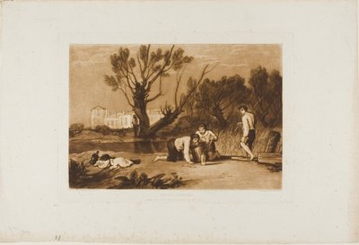 Young Anglers, tallerken 32 fra Liber Studiorum af Joseph Mallord William Turner