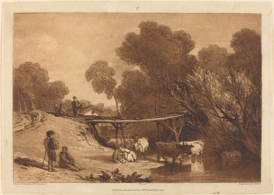 Bro og køer af Joseph Mallord William Turner and Charles Turner