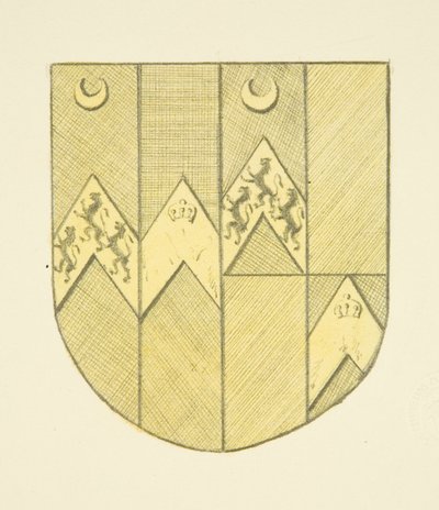 Arms of Brook(e?) på messingplade i St Mary Redcliffe (akvarel på papir) af Joseph Manning