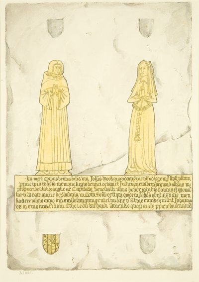 Messing af John Brooke og hans kone i St Mary Redcliffe (akvarel på papir) af Joseph Manning