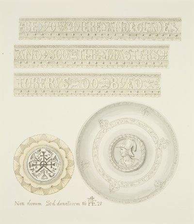 Detaljer om Mazer Bowl og Tazza (akvarel på papir) af Joseph Manning