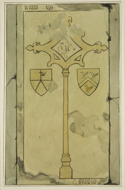 Gravsten i Temple Church (akvarel på papir) af Joseph Manning