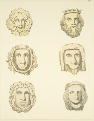 Lyskesten (bosser) i loftet i Redcliffe Church (akvarel på papir) af Joseph Manning