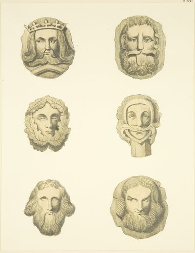 Lyskesten (bosser) i loftet i Redcliffe Church (akvarel på papir) af Joseph Manning
