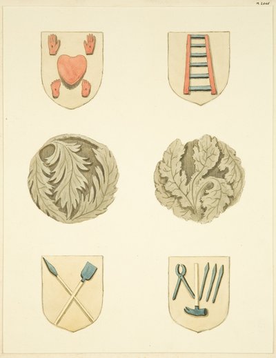 Lyskesten (bosser) i loftet i Redcliffe Church (akvarel på papir) af Joseph Manning