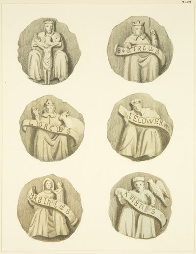Lyskesten (bosser) i loftet i Redcliffe Church (akvarel på papir) af Joseph Manning