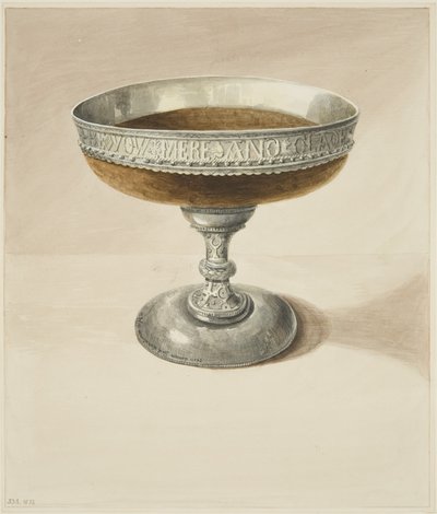 Mazer Bowl og Tazza, sat sammen (akvarel på papir) af Joseph Manning