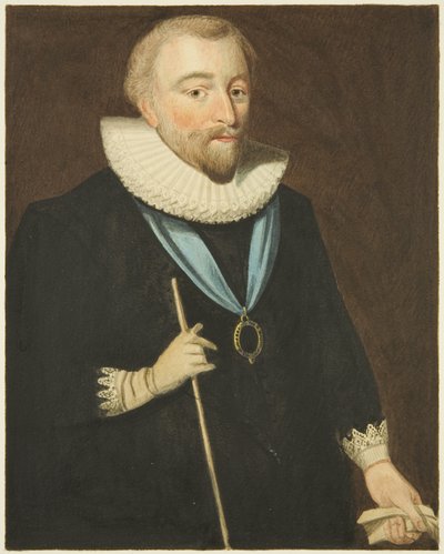 Portræt i Council House af Richard Weston, Earl of Portland (blyant og akvarel på papir) af Joseph Manning