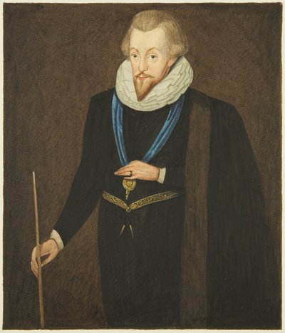 Portræt i Council House af Robert Cecil, Earl of Salisbury (akvarel på papir) af Joseph Manning