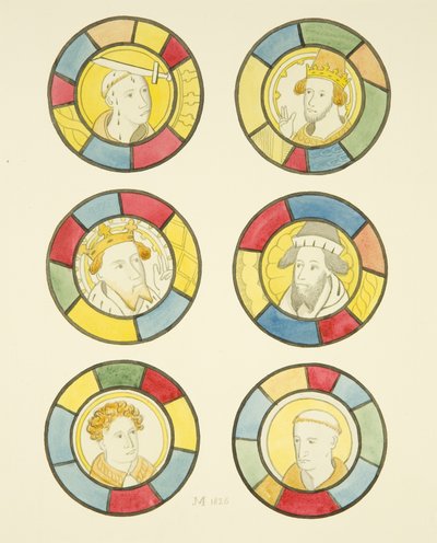 Farvet glas i nordvinduet i kirkeskibet St Mary Redcliffe (akvarel på papir) af Joseph Manning