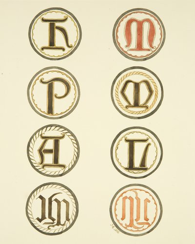 Farvet glas i nordvinduet i kirkeskibet St Mary Redcliffe (akvarel på papir) af Joseph Manning