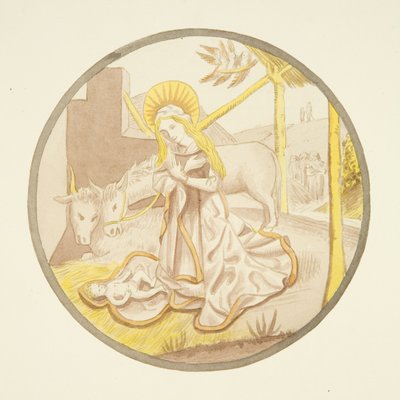 Farvede glas i vinduet til det private kapel i Bishop