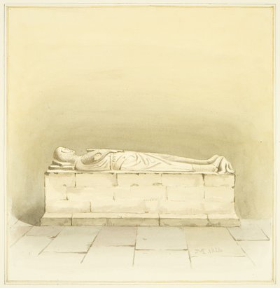 Tomb of Robert de Berkeley i St Mary Redcliffe (akvarel på papir) af Joseph Manning