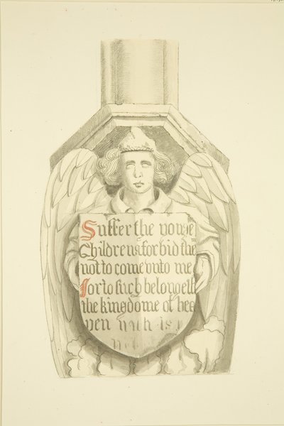 Truss mod søjle i sydvest vinkel, nær St Mary Redcliffes orgel (akvarel på papir) af Joseph Manning
