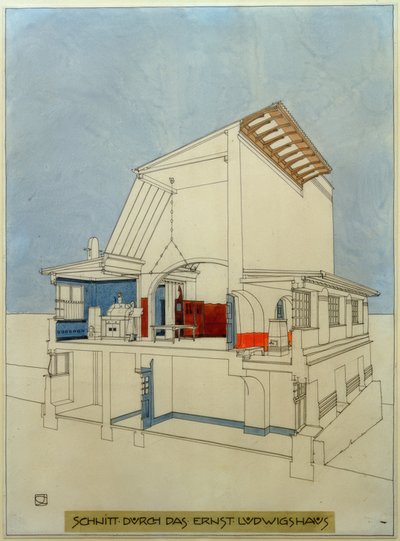 Snit gennem Ernst-Ludwigs-Haus af Joseph Maria Olbrich