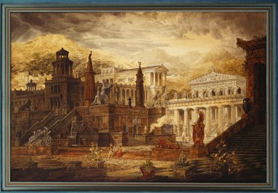 En rekonstruktion af Sparta: Den persiske veranda og konsultationsstedet for Lacedemonierne af Joseph Michael Gandy