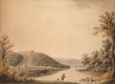 Udsigt over paladset i Kurakins ejendom Nadezhdino, 1800-tallet. af Joseph Moessmer