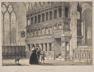Middelalderens arkitektur: Shrine of St. Fridswode, Cathedral, Oxford af Joseph Nash