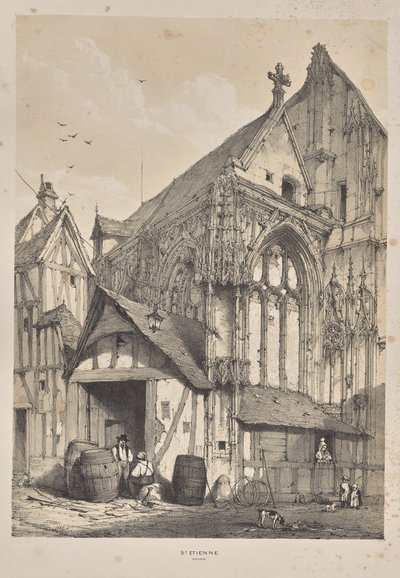 Middelalderens arkitektur: St. Etienne, Rouen af Joseph Nash