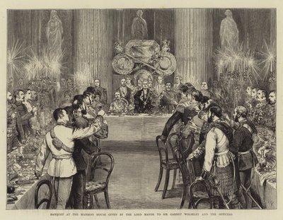 Banket i Mansion House givet af overborgmesteren til Sir Garnet Wolseley og officererne af Joseph Nash