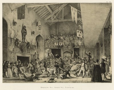Bankethal, Haddon Hall, Derbyshire af Joseph Nash
