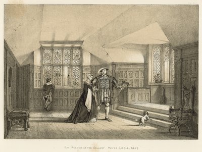 Vindue i galleriet, Hever Castle, Kent af Joseph Nash