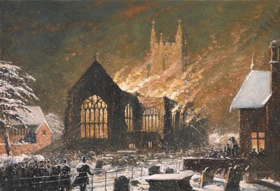 Croydon Church on Fire, 5. januar af Joseph Nash