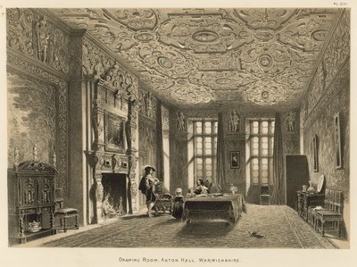 Tegnestue, Aston Hall, Warwickshire af Joseph Nash