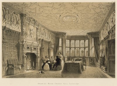 Tegnestue, Crewe Hall, Cheshire af Joseph Nash