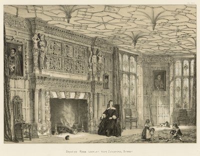 Drawing Room, Loseley, nær Guildford, Surrey af Joseph Nash