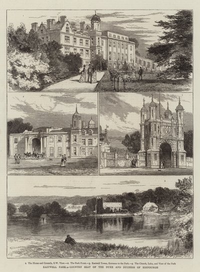 Eastwell Park, landsæde for hertugen og hertuginden af Edinburgh af Joseph Nash
