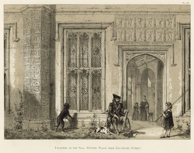 Indgang til Hall, Sutton Place, nær Guildford, Surrey af Joseph Nash