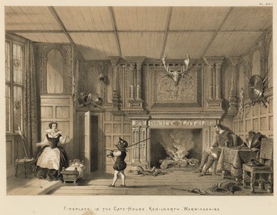 Pejs i Gate-House, Kenilworth, Warwickshire af Joseph Nash