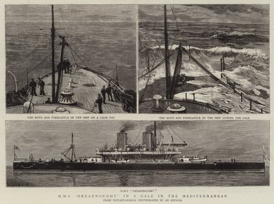 H M S Dreadnought i en kuling i Middelhavet af Joseph Nash