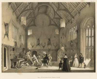 Hall, Athelhampton, Dorsetshire af Joseph Nash