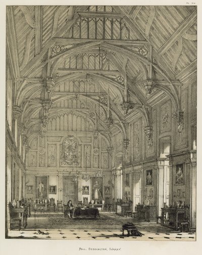Hall, Beddington, Surrey af Joseph Nash
