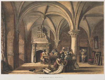 Hall, Bolsover Castle, Derbyshire af Joseph Nash