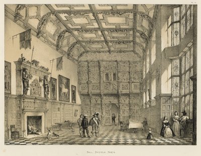 Hall, Hatfield, Herts af Joseph Nash