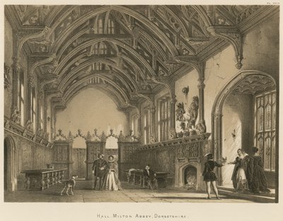 Hall, Milton Abbey, Dorsetshire af Joseph Nash