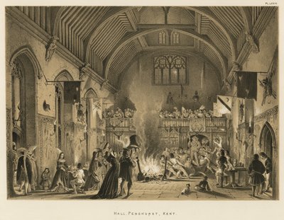 Hall, Penshurst, Kent af Joseph Nash