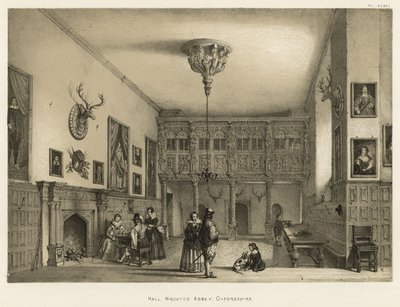 Hall, Wroxton Abbey, Oxfordshire af Joseph Nash