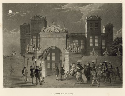 Hardwicke Hall, Derbyshire af Joseph Nash