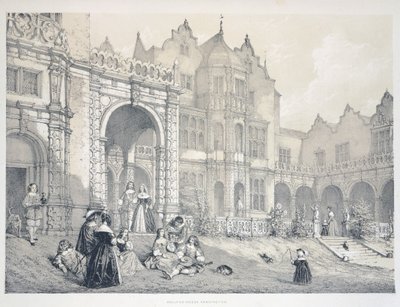 Holland House i Kensington, London, Illustration fra The Mansion in England in the Olden Time, af Joseph Nash af Joseph Nash