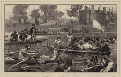 Lørdag eftermiddag på Hampton Court af Joseph Nash