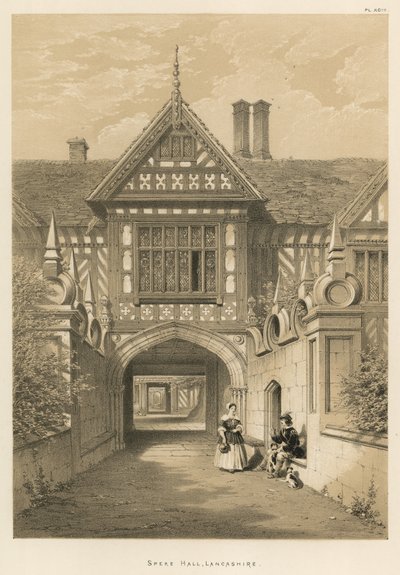 Speke Hall, Lancashire af Joseph Nash