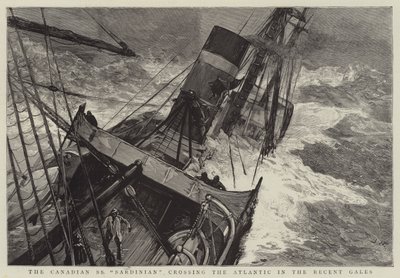 Det canadiske SS Sardinian på vej over Atlanterhavet i de seneste vindstød af Joseph Nash