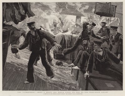 Erobreren sender et tungt hav, som finder vej til Ward-Room Galley af Joseph Nash