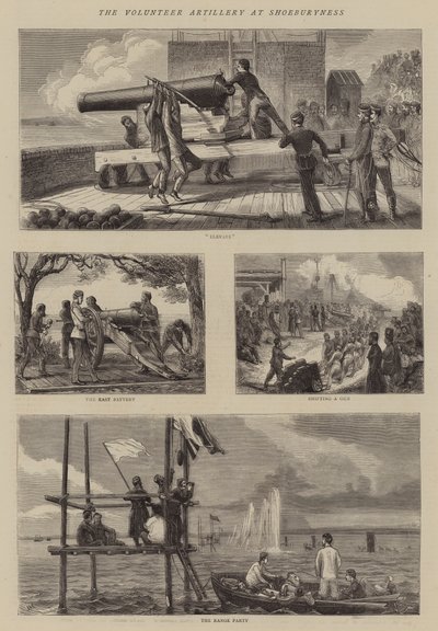 Det frivillige artilleri ved Shoeburyness af Joseph Nash